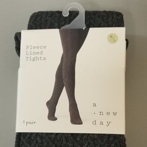 A New Day Fleece Lined Tights in Charcoal Cabled